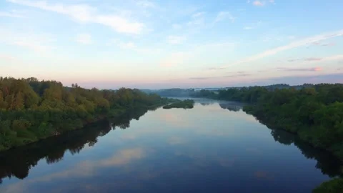 Sunrise over the river Stock Footage 276343825