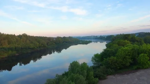 Sunrise over the river Stock Footage 276343851