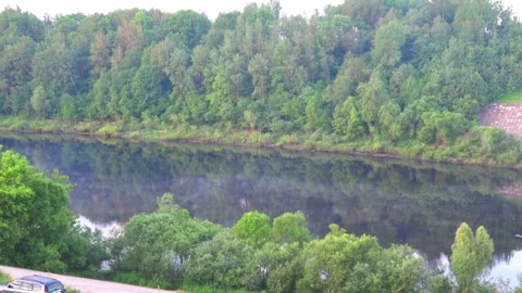 Sunrise over the river Stock Footage 276343865