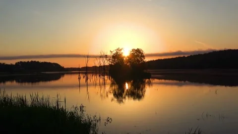 Sunrise over the river Stock Footage 276876461
