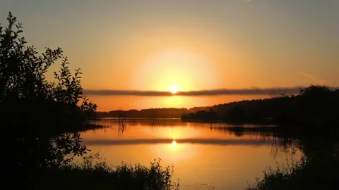 Sunrise over the river Stock Footage 276876463