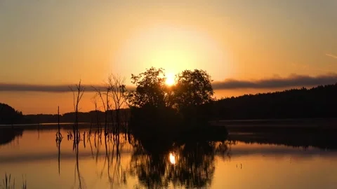 Sunrise over the river Stock Footage 276876498