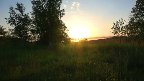 Sunrise over the river Stock Footage 276876547