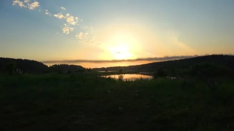 Sunrise over the river Stock Footage 276876647