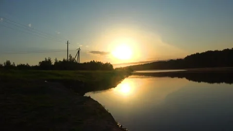 Sunrise over the river Stock Footage 276876677