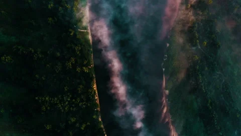 Sunrise over the river. Сlouds over the river. Stock Footage 173070422
