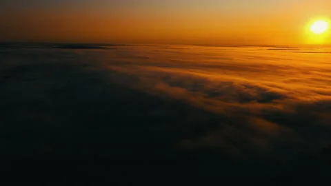 Sunrise over the river. Сlouds over the river. Stock Footage 173094866