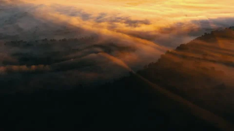 Sunrise over the river. Сlouds over the river. Stock Footage 173095328