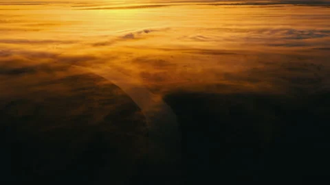 Sunrise over the river. Сlouds over the river. Stock Footage 173105135
