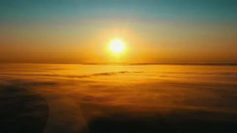 Sunrise over the river. Сlouds over the river. Stock Footage 173110504