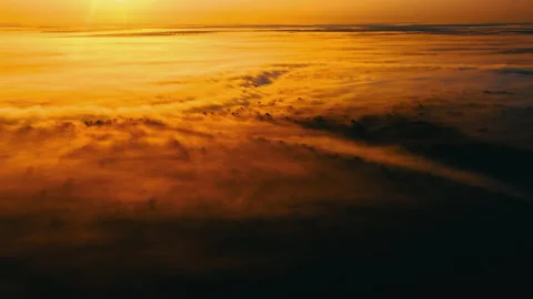 Sunrise over the river. Сlouds over the river. Stock Footage 173141326