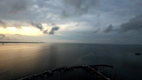 Sunrise over the River Time Lapse Video stock 225203060