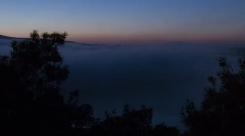 Sunrise over river timelapse Stock Footage 52856240