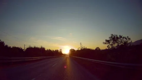 Sunrise over the road. Stock Footage 136668204