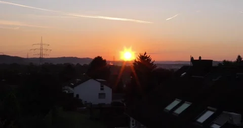 Sunrise Over the Roofs II Stock Footage 261399095