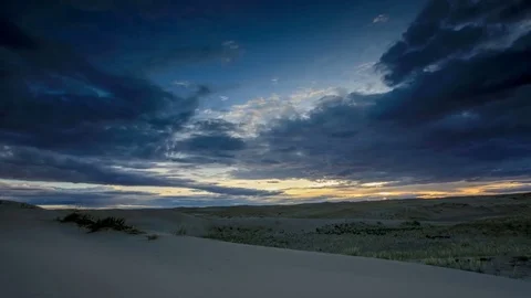 Sunrise over the Sands Mongol Els, Mongolia. Full HD Stock Footage 70704838