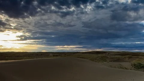 Sunrise over the Sands Mongol Els, Mongolia. Full HD Stock Footage 70704968