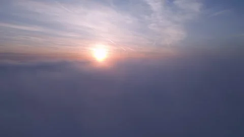 Sunrise Over Sea of Clouds Stock Footage 266410078