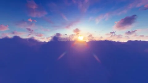 Sunrise over sea of clouds time-lapse Video stock 313777916