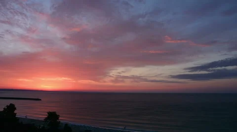 Sunrise over the sea Stock Footage 65491687