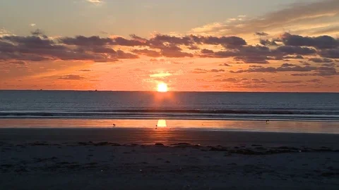 Sunrise over the sea makes me smile Stock Footage 80263149