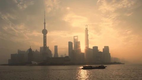 Sunrise over Shanghai Vídeos de archivo 125638883