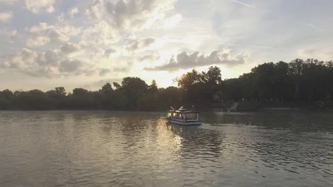 Sunrise over the ship Stock Footage 80574343