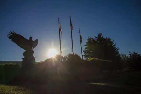 Sunrise over Statue Stock Footage 42388070