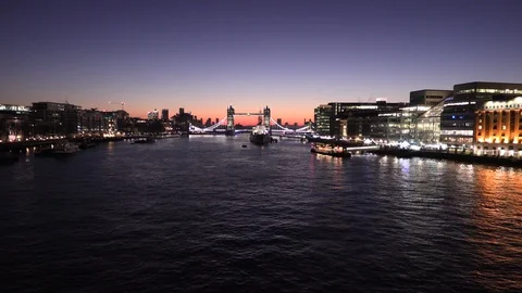 Sunrise over Tower Bridge Stock Footage 121065336