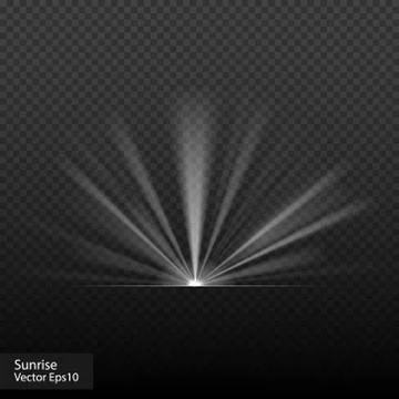 Sunrise over the water. Sunset. Really transparent effects. Vector stock Ilustração Stock