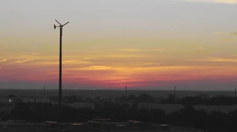 Sunrise over a windmill in Texas Stock Footage 68503094