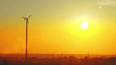Sunrise over a windmill in Texas Stock Footage 68503100