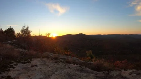 Sunrise in the Ozark mountains Stock Footage 142907300