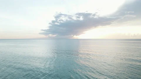 Sunrise Panoramic flight along Atlantic Ocean Stock Footage 154138611