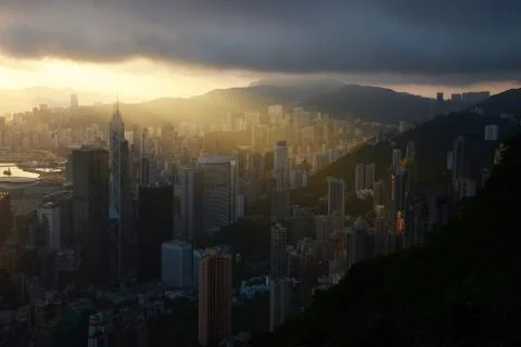 Sunrise from the peak Stock Photos