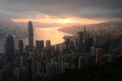 Sunrise from the peak Stock Photos