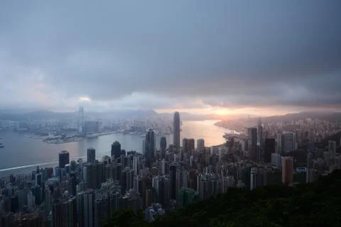 Sunrise from the peak Stock Photos