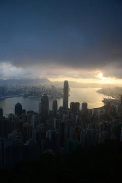 Sunrise from the peak Stock Photos
