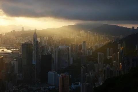 Sunrise from the peak Stock Photos