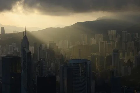 Sunrise from the peak Stock Photos