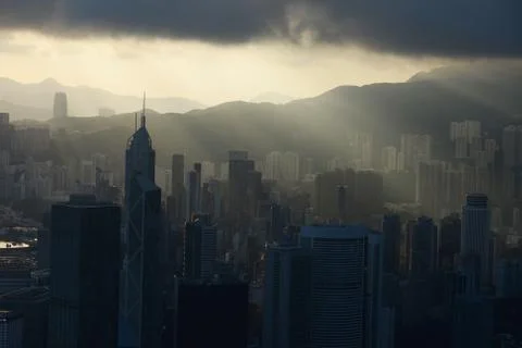 Sunrise from the peak Stock Photos
