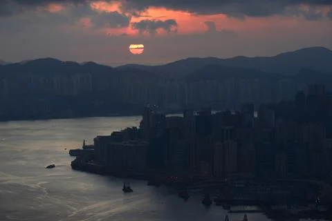 Sunrise from the peak Stock Photos