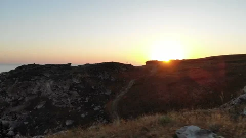 Sunrise Peeks Over The Cliff Stock Footage 95680187