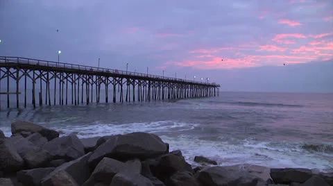 Sunrise at pier, 12fps @ 400% Video stock 24451692