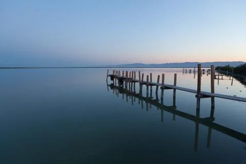 Sunrise pier Stock Photos