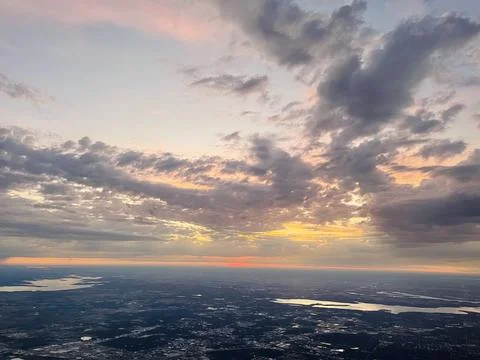 Sunrise from Plane Stock Photos