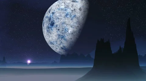 Sunrise on a planet of aliens Stock Footage 62288529