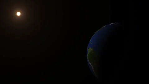 Sunrise on planet earth in dark space Stock Footage 333387029