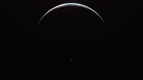Sunrise from planet orbit Stock Illustration