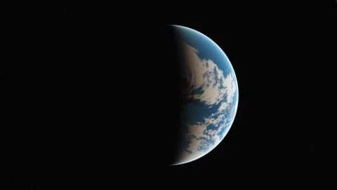 Sunrise from planet orbit Stock Illustration